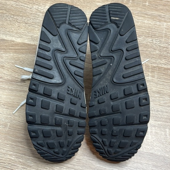 Nike Air Max 90 Shoes Sneakers White Black Leather Textile Size 8 - Picture 8 of 11